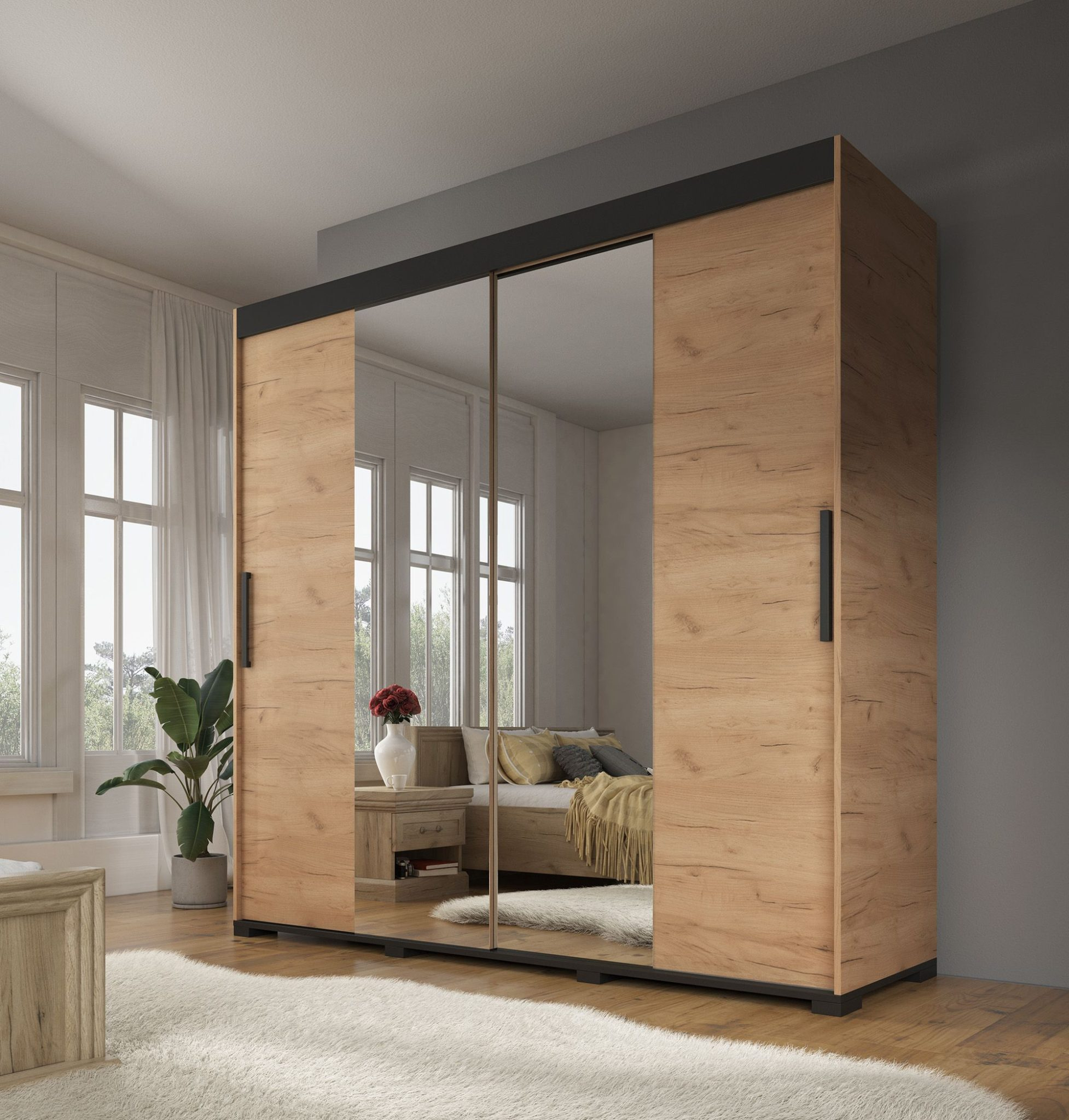23 Stunning Wardrobe Ideas With Mirror To Transform Your Bedroom ... intended for Transform Your Bedroom with the Pemberly Row Double Door Wardrobe