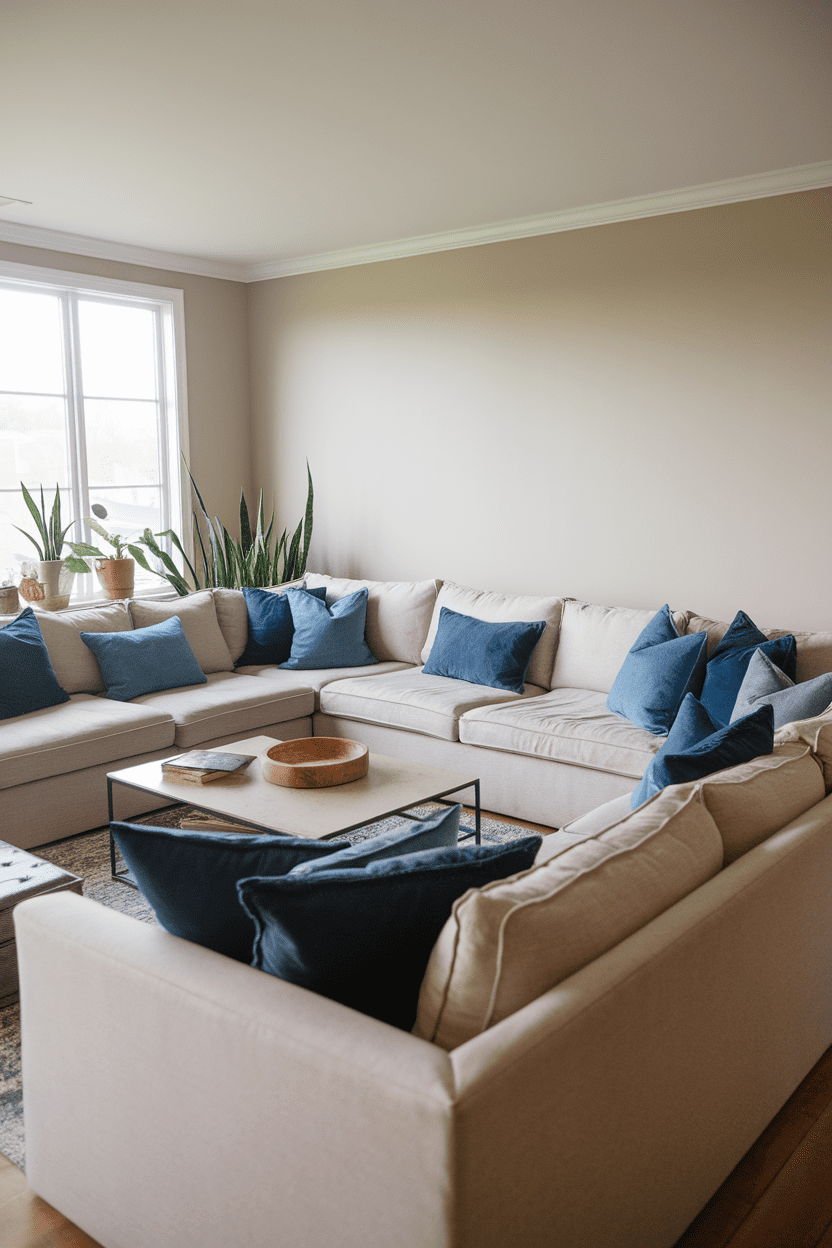 25 Stunning Blue And Beige Living Room Ideas You’ll Want To Copy ... throughout Unlock Serenity 40 Beige Living Rooms You&amp;#039;ll Adore