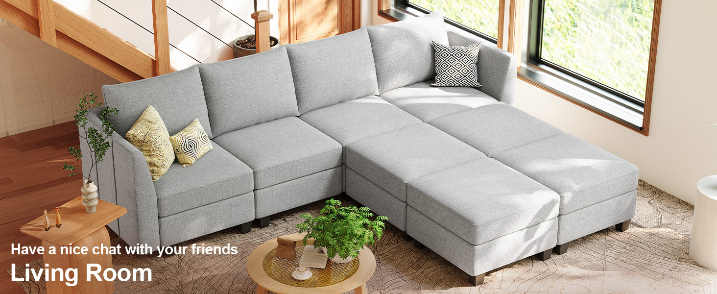 Amazon.com: Belffin Chenille Modular Sectional Sofa With Storage L ... for Quinn Chenille Upholstered 5-Piece L-Shaped Modular Sectional, Grey