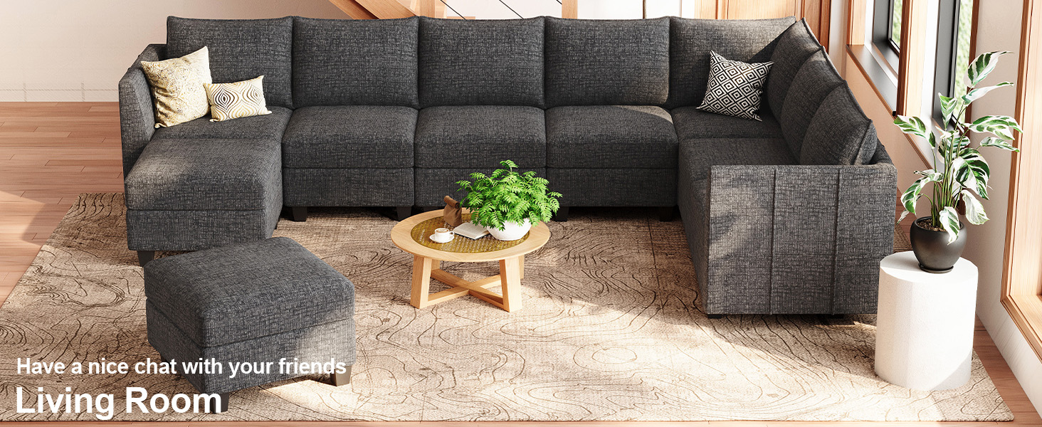 Amazon.com: Belffin Large Modular Sectional Sofa Sleeper Sectional ... in Styling Your Space with the Quinn Chenille Modular Sectional in Grey