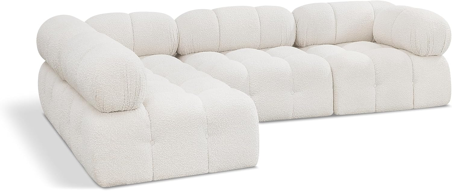 Amazon.com: Meridian Furniture Ames Collection Modern | Contemporary ... intended for Creating Your Dream Living Space with the Ames Boucle Cream Sectional