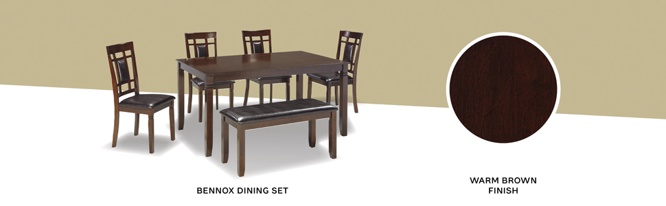 Amazon.com - Signature Design By Ashley Bridson Modern 6 Piece Dining ... intended for Signature Design By Ashley Bennox 6-Piece Engineered Wood Dining Set In Brown