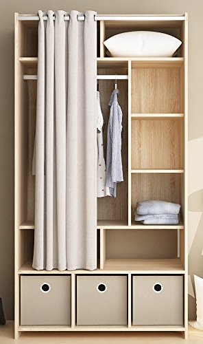 Amazon.com: Tvilum 9311949Eh Lola Mobile Curtain Storage Center White/Natural Fabric: Kitchen ... with regard to A Practical Guide to Organizing Your Lola 3 Bin Curtain Storage