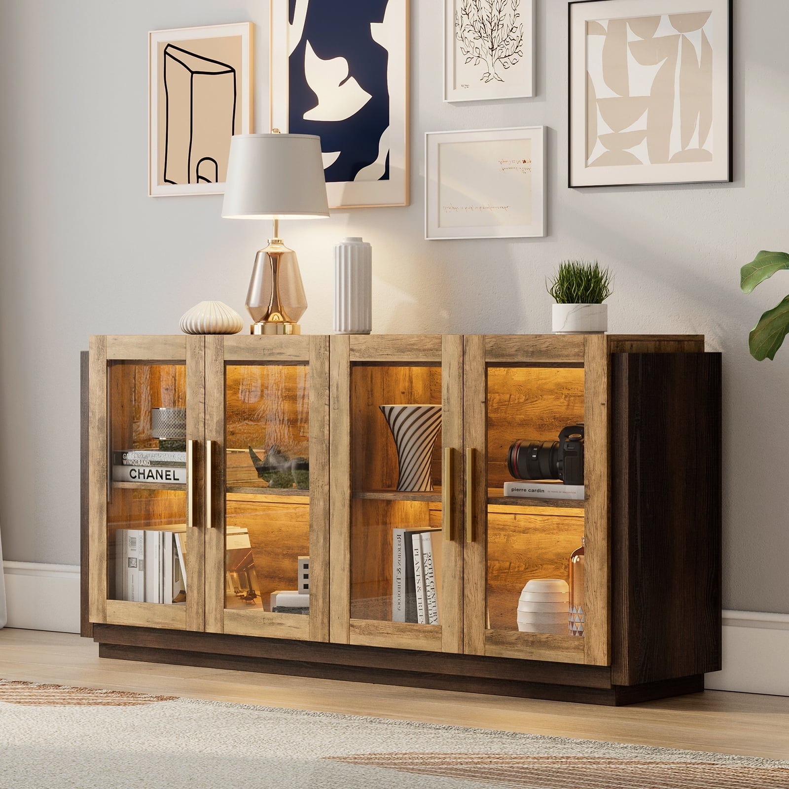 Styling Your Space The Versatile Charm of a 4-Door Glass Buffet