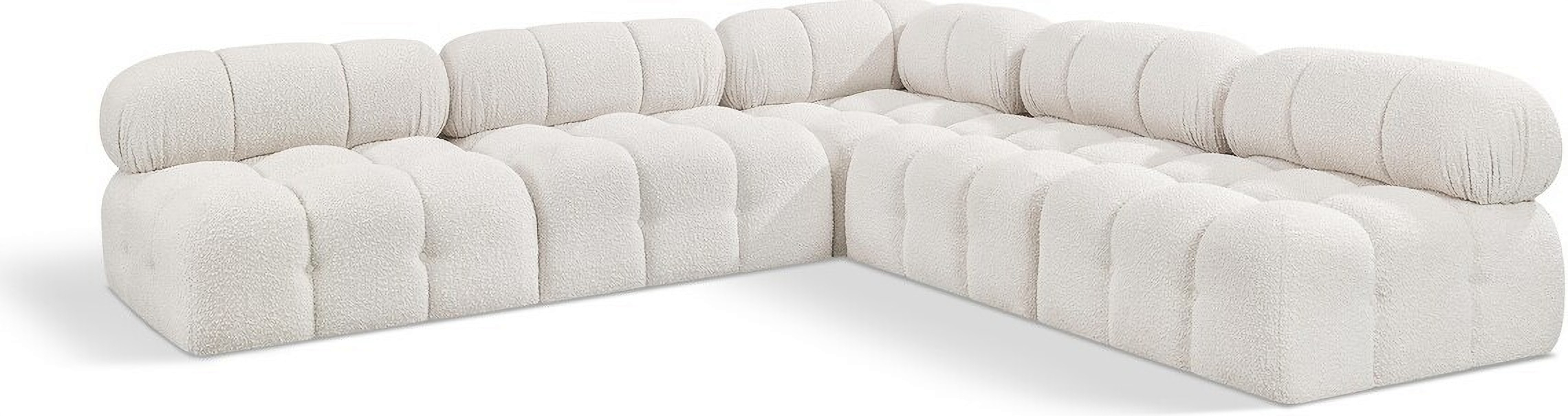 Ames Boucle Fabric Modular Sectional In Cream By Meridian | 1Stopbedrooms in Creating Your Dream Living Space with the Ames Boucle Cream Sectional