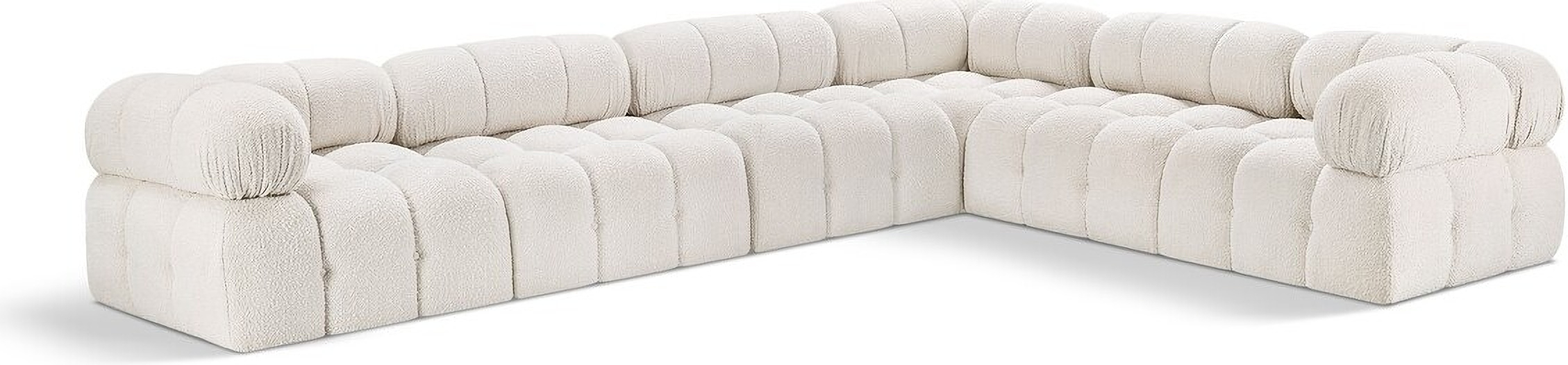 Ames Boucle Fabric Modular Sectional In Cream By Meridian | 1Stopbedrooms within Creating Your Dream Living Space with the Ames Boucle Cream Sectional
