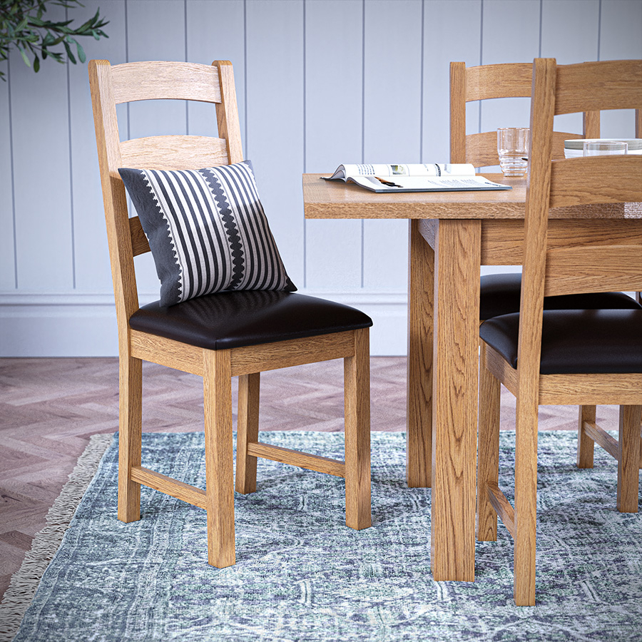 Ancroft Waxed Oak Ladder Back Dining Chair | Fully Assembled | Oak World throughout Durability Meets Design Exploring the Longevity of Oak Dining Chairs