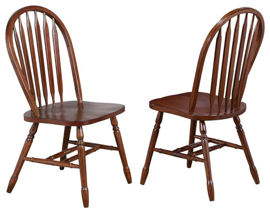 Andrews Arrowback Windsor Dining Side Chair Chestnut Brown Solid Wood ... regarding Is the Selections Arrowback Windsor Chair Right for Your Dining Room?