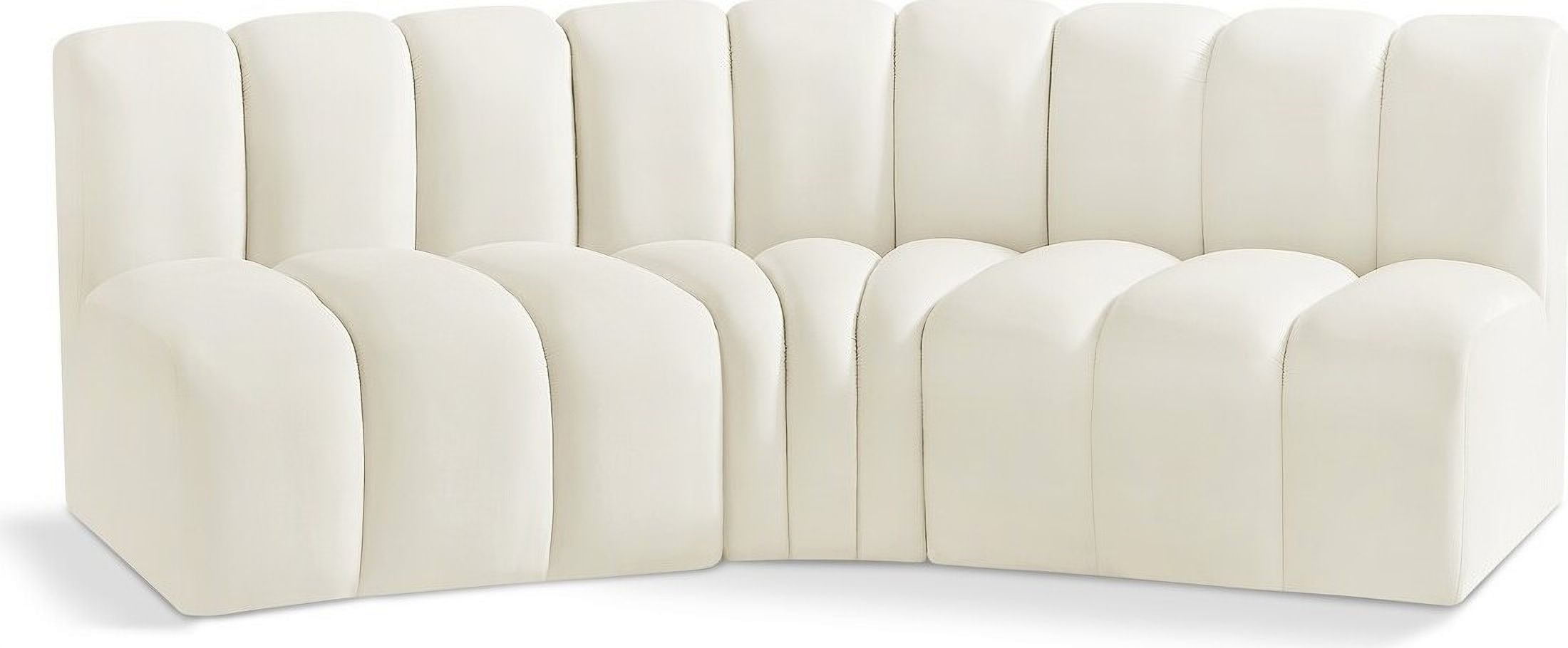 Arc Modular Sofa In Cream Velvet By Meridian | 1Stopbedrooms throughout Arc Velvet Upholstered 5-Pc. S-Shaped Modular Sectional, Cream