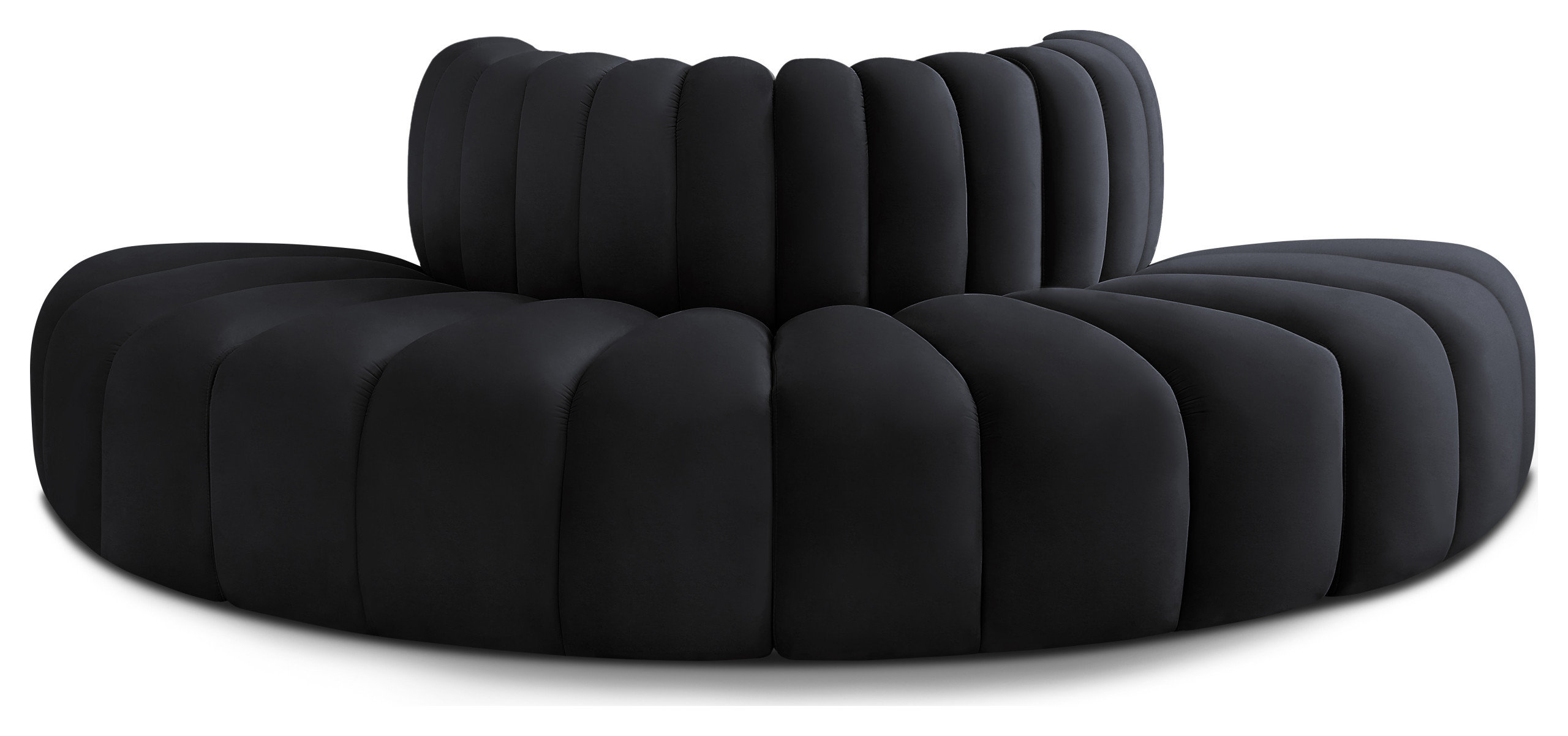 Arc Upholstered Outward Curved Modular Sectional, 4-Piece: Reverse ... with regard to Arc Velvet Upholstered 6-Pc. S-Shaped Modular Sectional, Black