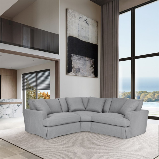 Transforming Rooms with the Ciara 3 Piece Sectional Sofa in Elegant Pearl
