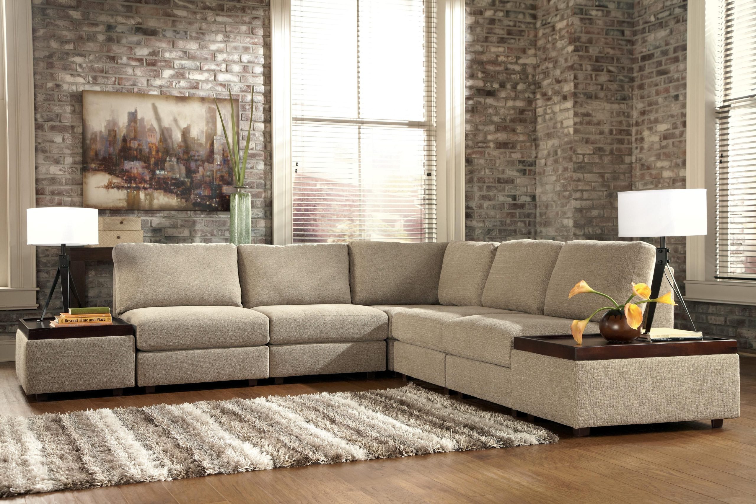 Integrating the Sterling Modular 4 Piece Armless Brown Sectional into Your Decor