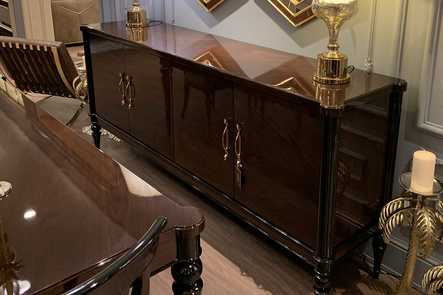 Art Deco Dining Room - Milan Dining Room - Mirage Furniture inside Enhancing Your Dining Space with the Timeless Appeal of the Milan Mahogany Set