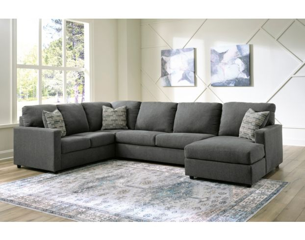 Ashley Edenfield Gray 3-Piece Sectional With Right Chaise regarding Nativa Interiors Chester Sectional Mini, Grey, 3 Pieces, Design: No Button / Cus