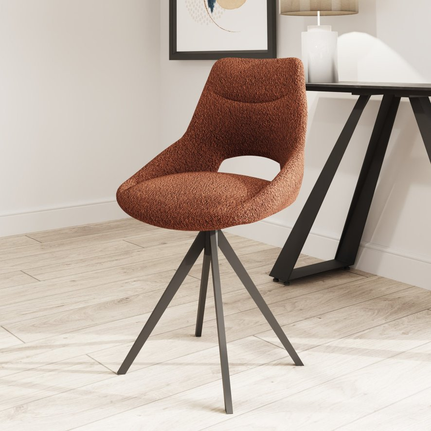 Barefoot - Dining Chair (Rust Fabric) • Roomes Furniture &amp;amp; Interiors inside The Enduring Appeal of the Safavieh Couture Foster Dining Chair Rust/Black