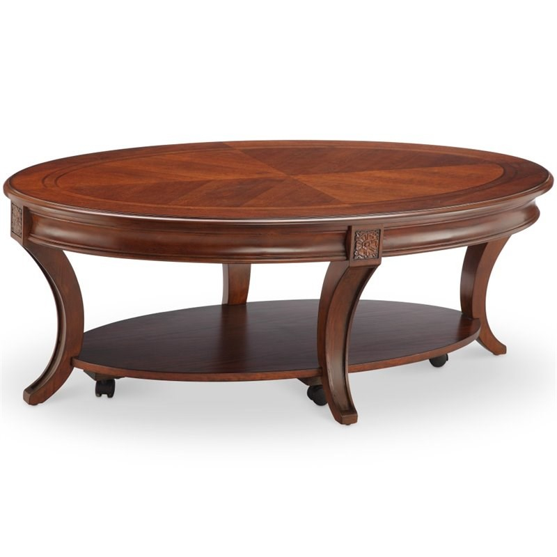 A Deep Dive into the Design and Craftsmanship of the Beaumont Lane Oval Coffee Table in Plantation Cherry