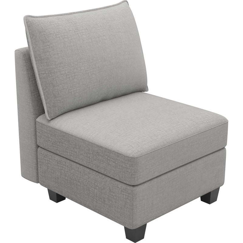 Belffin Chenille Modular Sectional Sofa Middle Module Armless Chair ... with Quinn Chenille Upholstered 5-Piece L-Shaped Modular Sectional, Grey