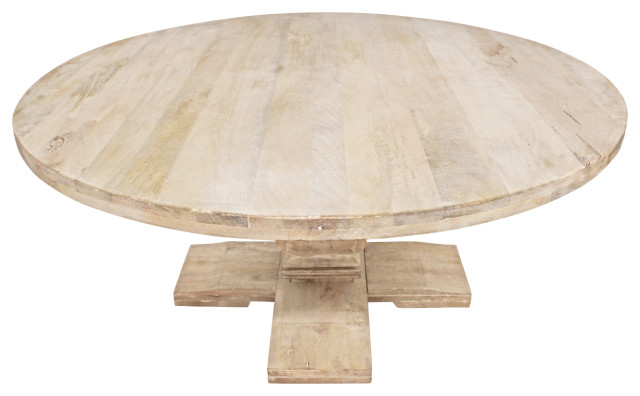 Benedict 7-Piece Dining Set, 70&amp;quot; Round Dining Table And 6 Ivory Linen ... pertaining to Benedict 7-Piece Dining Set, 58&amp;quot; Round Dining Table And 6 Ivory Linen Chairs