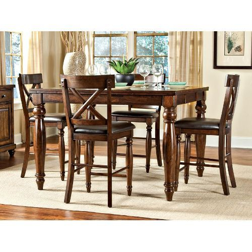 Bennox Counter Height Dining Room Table And Bar Stools Set Of 5 - The Table intended for Signature Design By Ashley Bennox 6-Piece Engineered Wood Dining Set In Brown