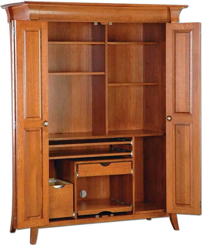 Best Ideas Of Solid Oak Computer Armoire Magnificent Solid Oak Puter Armoire Puter Puter Open ... throughout Traditional Oak Computer Armoire, Chocolate Mousse