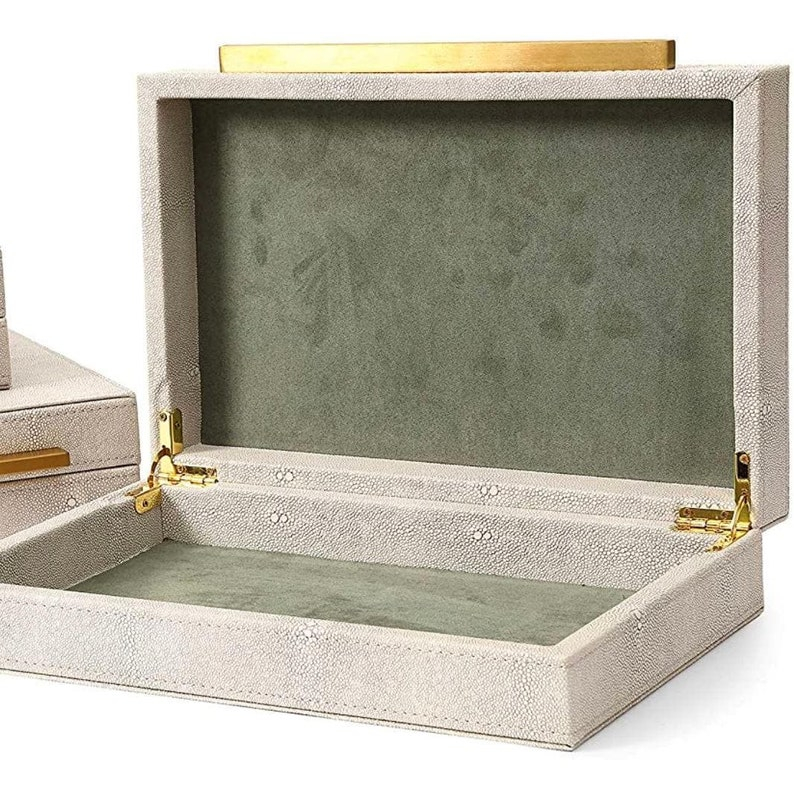 Black Faux Shagreen Leather Storage Boxes Set Of 3 - Etsy with Discovering Timeless Elegance The Artisan Shagreen Box Collection