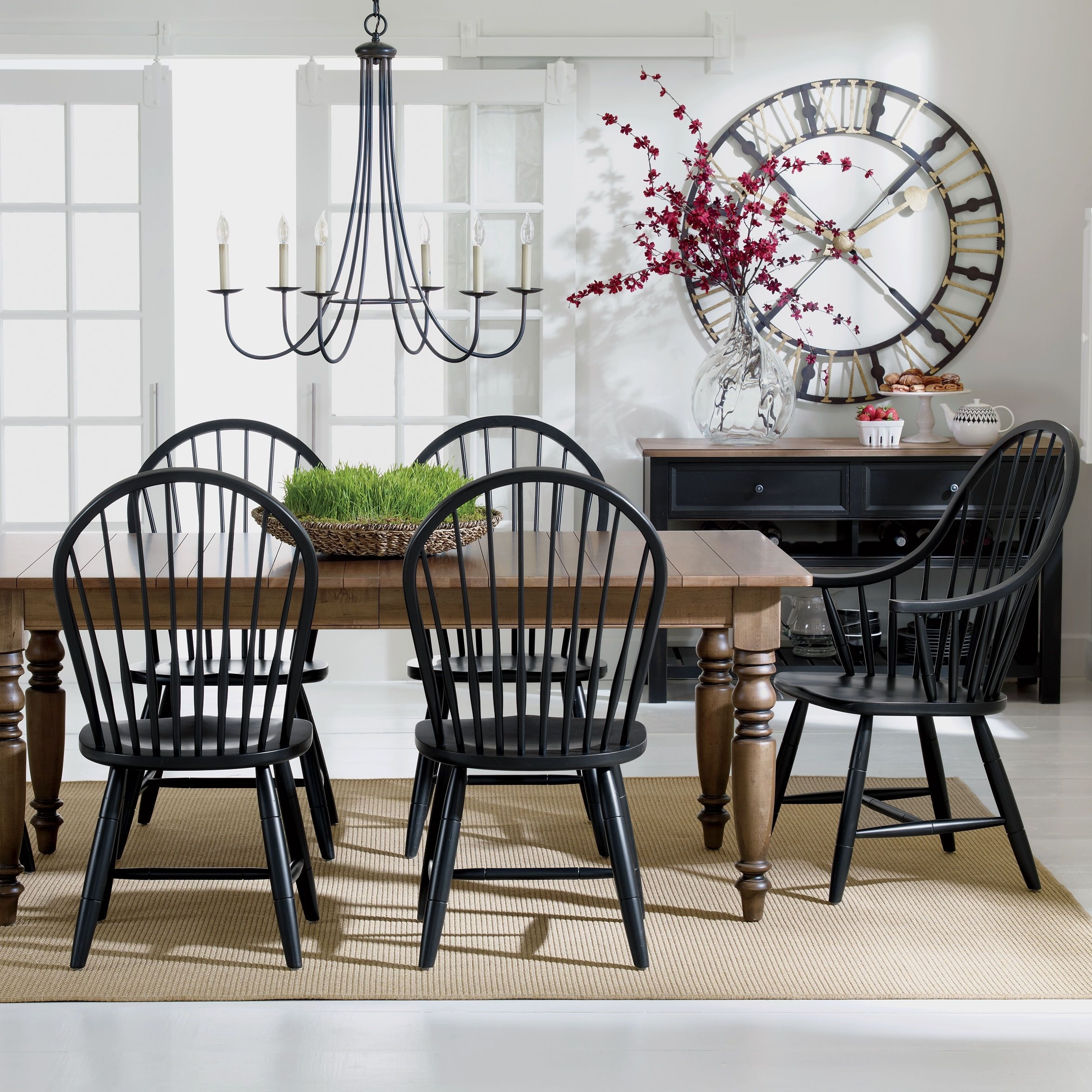 Black Windsor Chairs - Designer Picks &amp;amp; 184 Real Photos intended for Set Of 2 Traditional Windsor Style Black Dining Chairs, Solid Wood, Armless