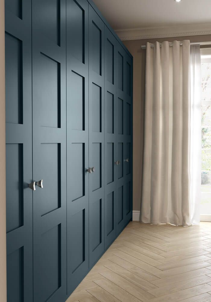 Blue Fitted Wardrobes | Shaker Bedroom Furniture | Neville Johnson ... throughout Modern Oak Extra Wide Wooden Wardrobe With Shutter Doors, Interesting Aqua
