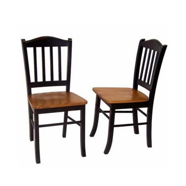Boraam Black And Oak Shaker Dining Chair (Set Of 2)-30536 - The Home Depot regarding 6-Piece Shaker Dining Set, Black/Oak
