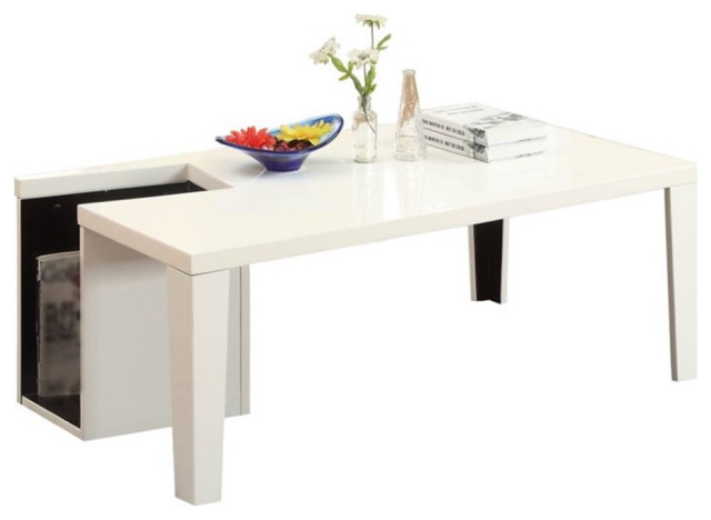 Bowery Hill Contemporary Coffee Table In White - Transitional - Coffee ... regarding Styling Tips for Your Bowery Hill Contemporary Coffee Table in White