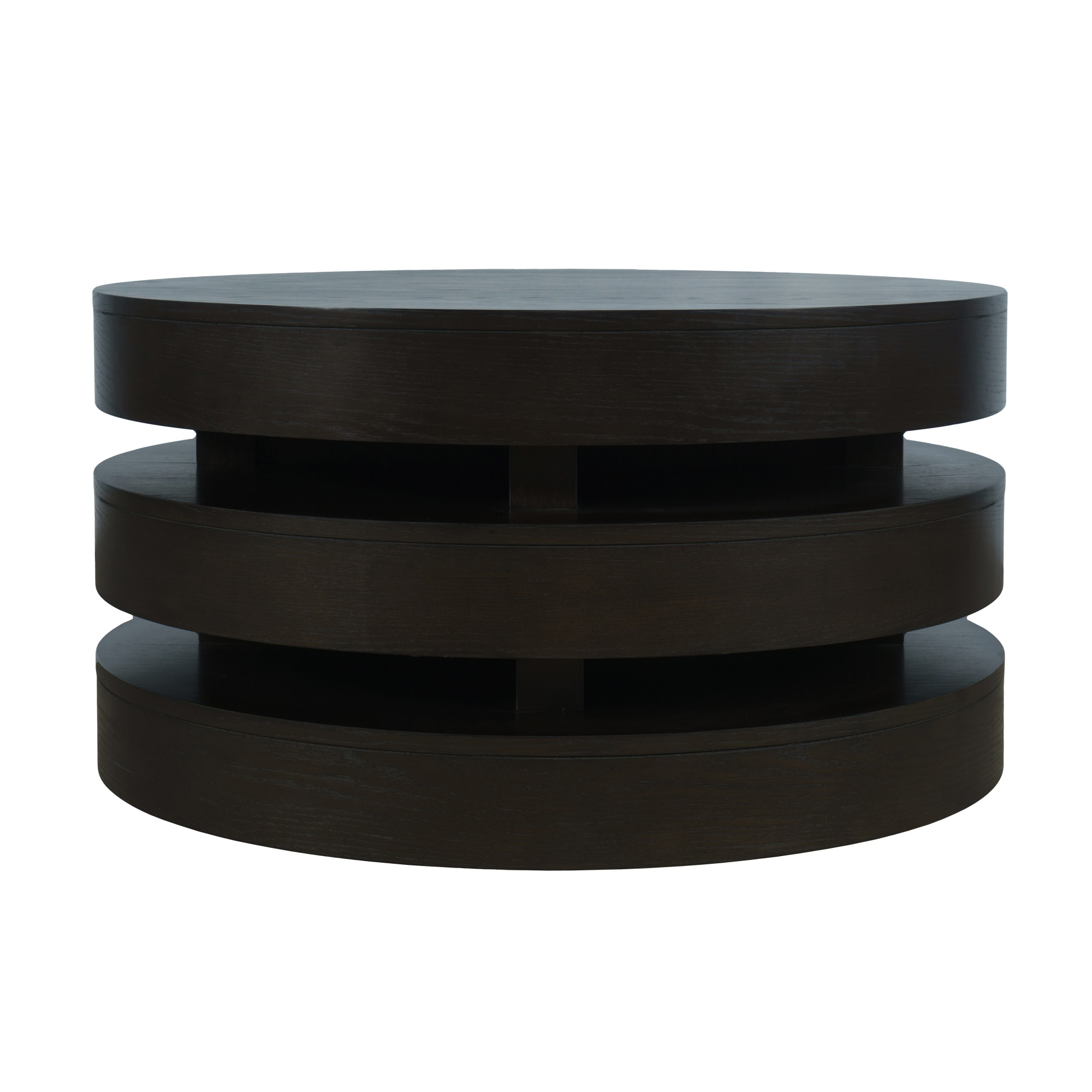 Brix Mid-Century Modern Floating Sculpture Round Layered Coffee Table With Caster Wheels ... with Finding the Perfect Mid-Century Floating Round Layered Coffee Table for Your Home