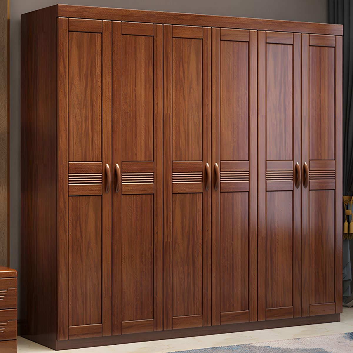 Brown Walnut Solid Wood Wardrobe Traditional Freestanding Wardrobe Armoire Armoires &amp;amp; Wardrobes intended for Styling Your Space with the Elegance of a Havana Gold Armoire