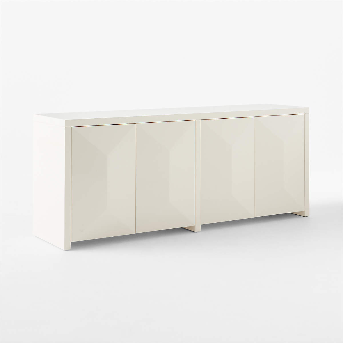 Cairo 72&amp;quot; Warm White High-Gloss Lacquered Credenza + Reviews | Cb2 intended for