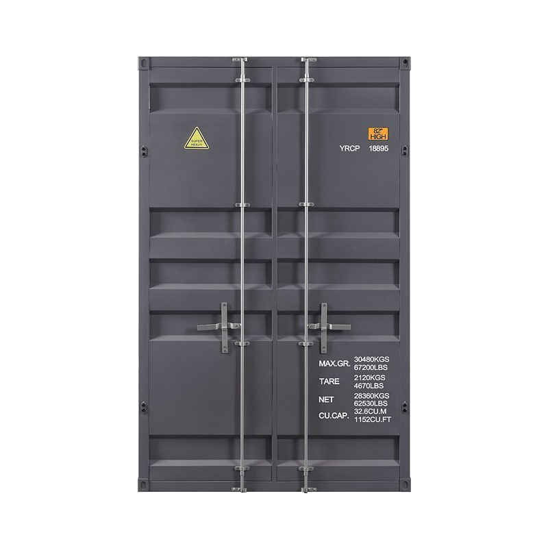 Cargo Youth Double Door Wardrobe (Gunmetal) By Acme Furniture ... regarding Cargo Wardrobe, Double Door, Gunmetal