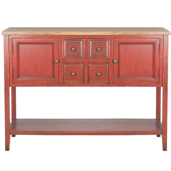 Charlotte Storage Sideboard In Egyptian Red/Oak Top By Safavieh for Unlocking the Charm of the Charlotte Storage Sideboard Amh6517D