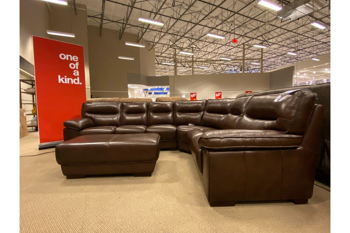 Cheers 4-Piece Brown Leather Sectional + Ottoman At Gardner-White pertaining to Maximizing Comfort and Style The Sterling 4-Piece Brown Sectional
