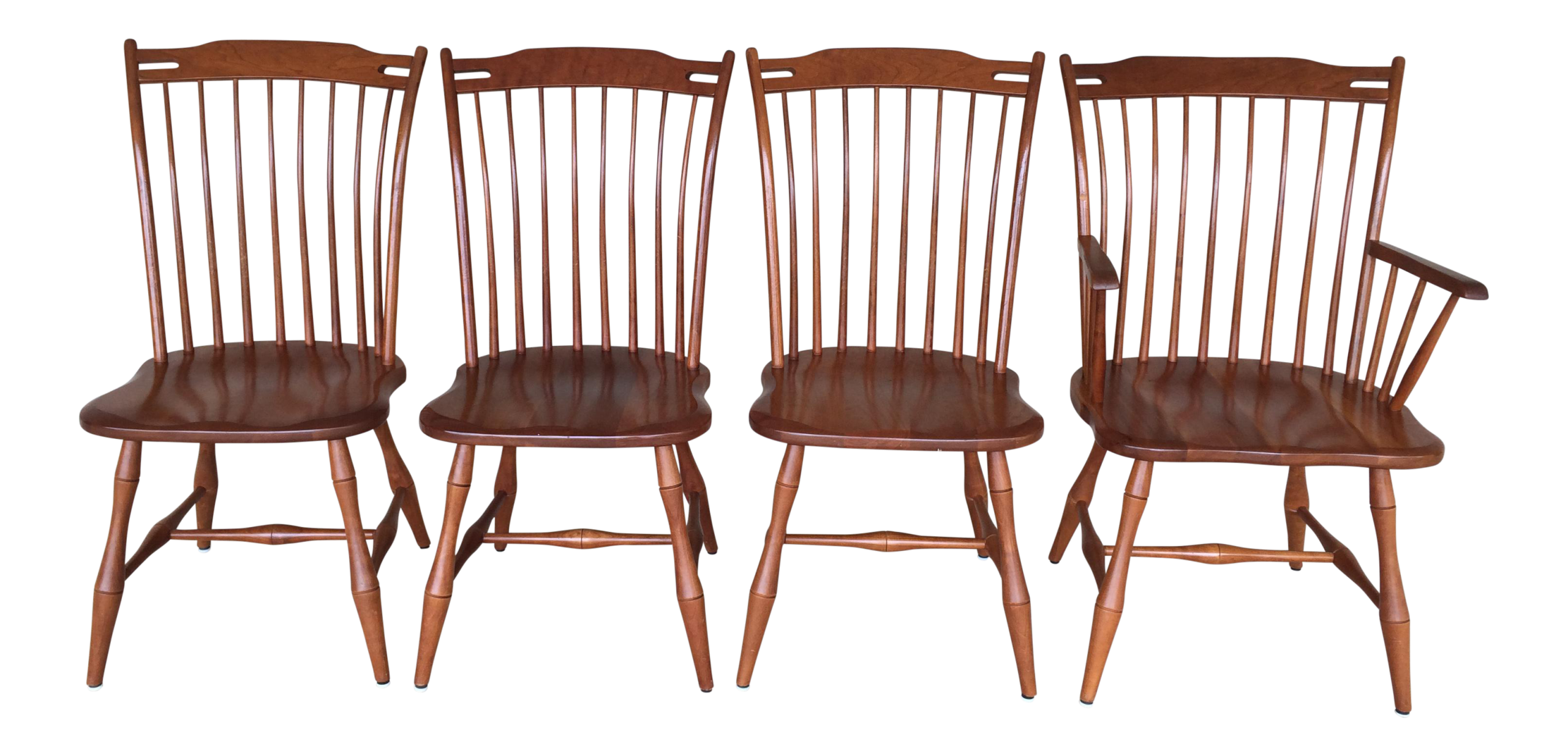 Cherry Arrow Back Windsor Chairs - Set Of 4 On Chairish.com $950 For 4 ... inside Is the Selections Arrowback Windsor Chair Right for Your Dining Room?