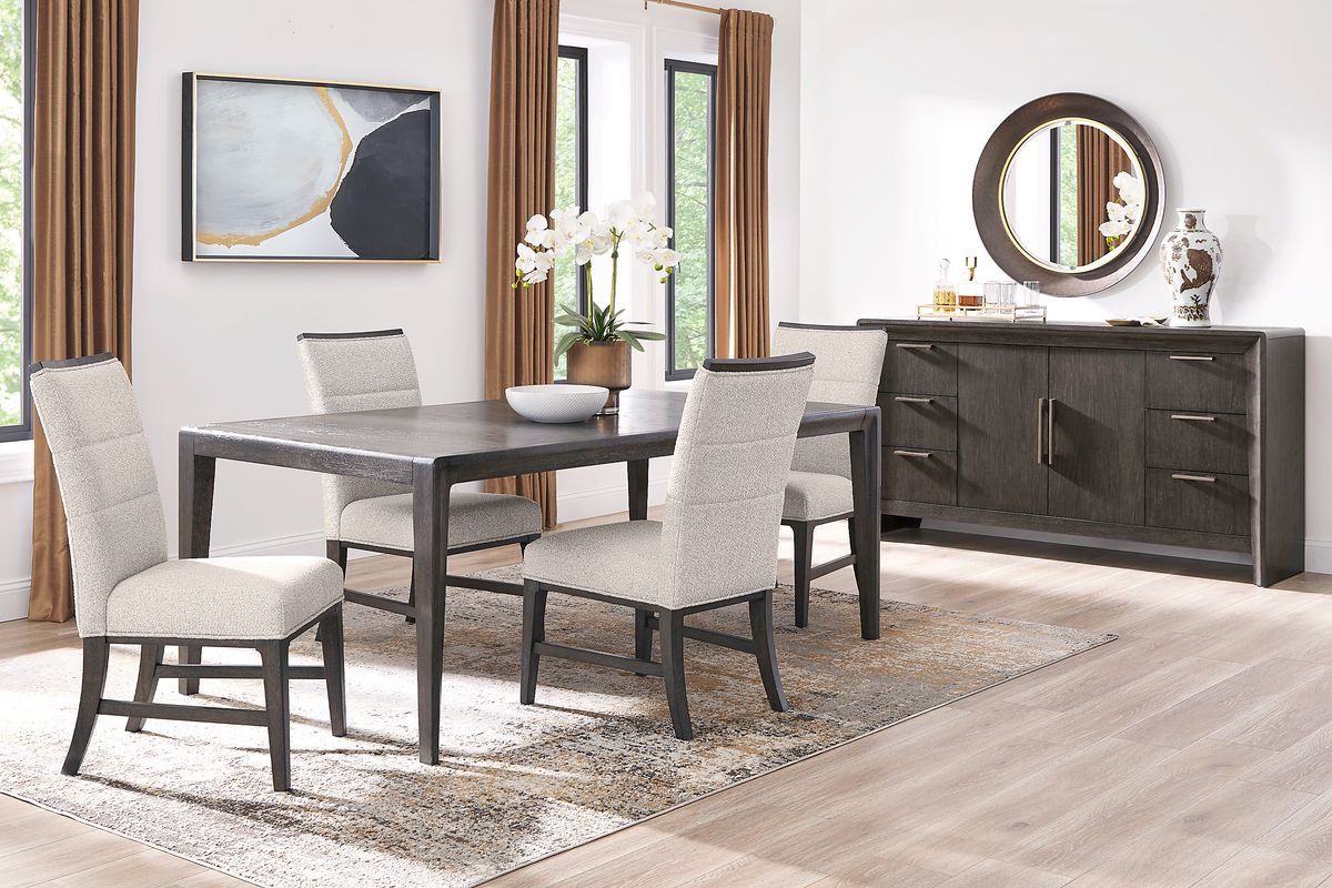 Cindy Crawford Fairfax 5 Pc Gray Dining Room Set With Dining Table, Upholstered Side Dining ... with regard to Picket House Furnishings Kona Gray 5Pc Counter Height Dining Set