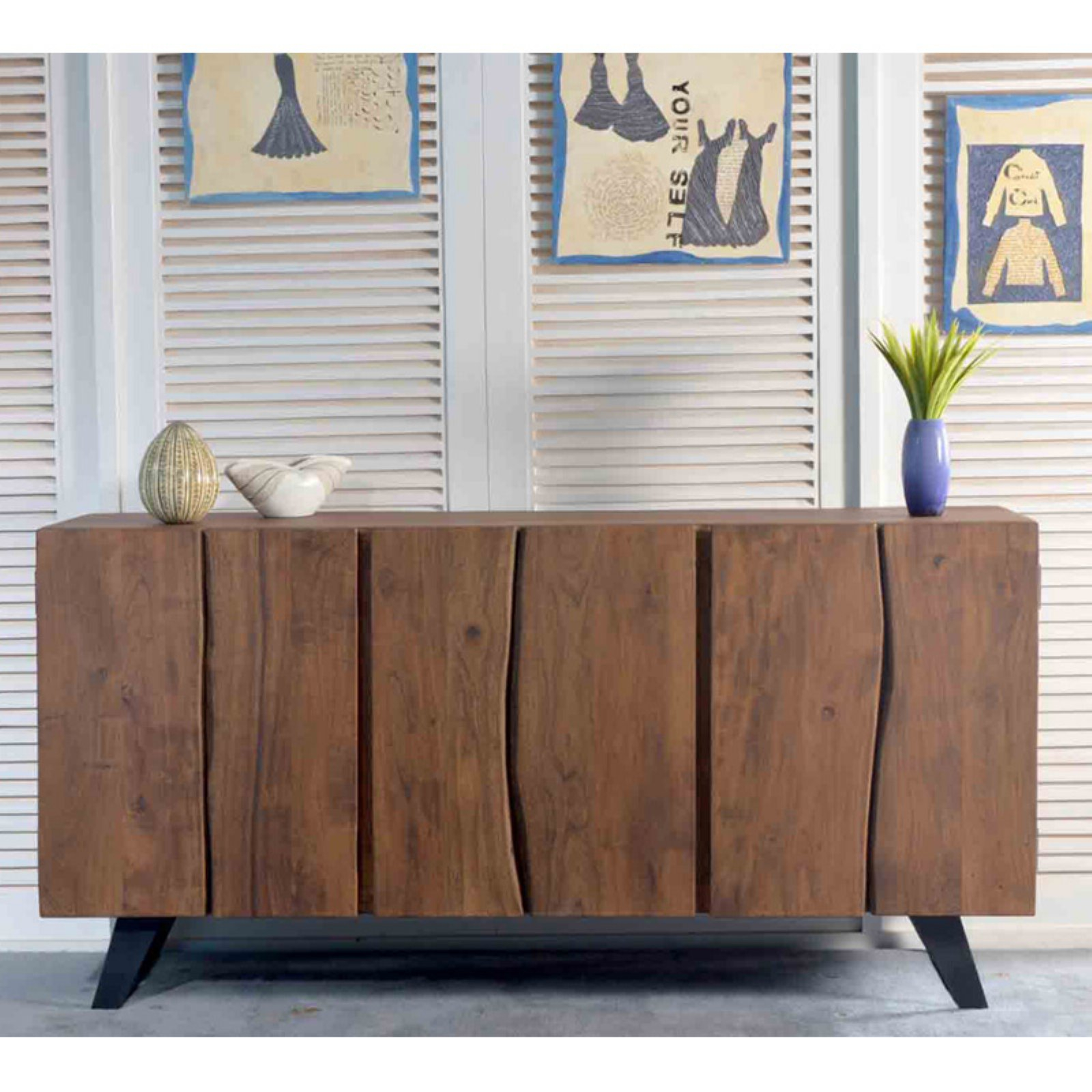 Coast To Coast Sequoia 6 Door Sideboard | Furniture, Mid Century Sideboard, Sideboard Buffet pertaining to The Story Behind the Rustic Shores Acacia Sideboard Design