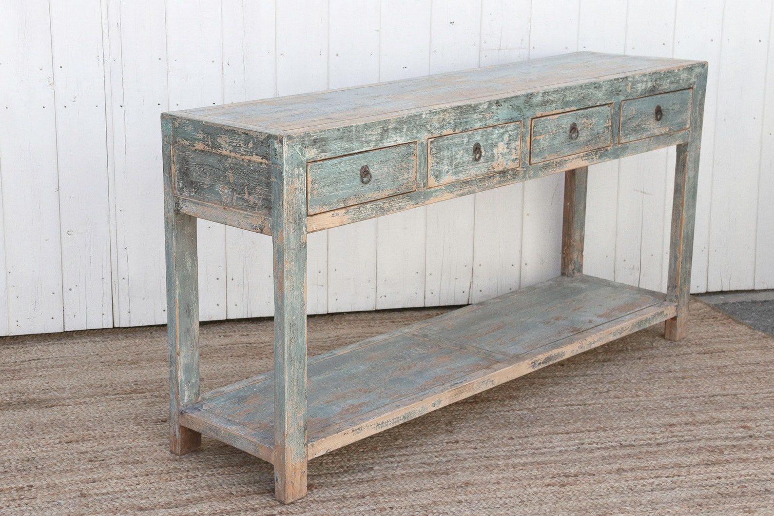 Coastal Light Blue Console Shabby Chic Console Table - Etsy throughout Why the Margot Blue Console is a Statement Piece for Any Room