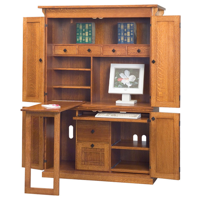 Computer Armoires &amp;amp; Hutches - Ideas On Foter throughout Bright White Oak Computer Armoires Enhancing Your Home Office Style