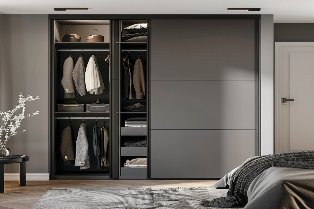 Maximizing Space and Style with a Light Gray Sliding Door Wardrobe