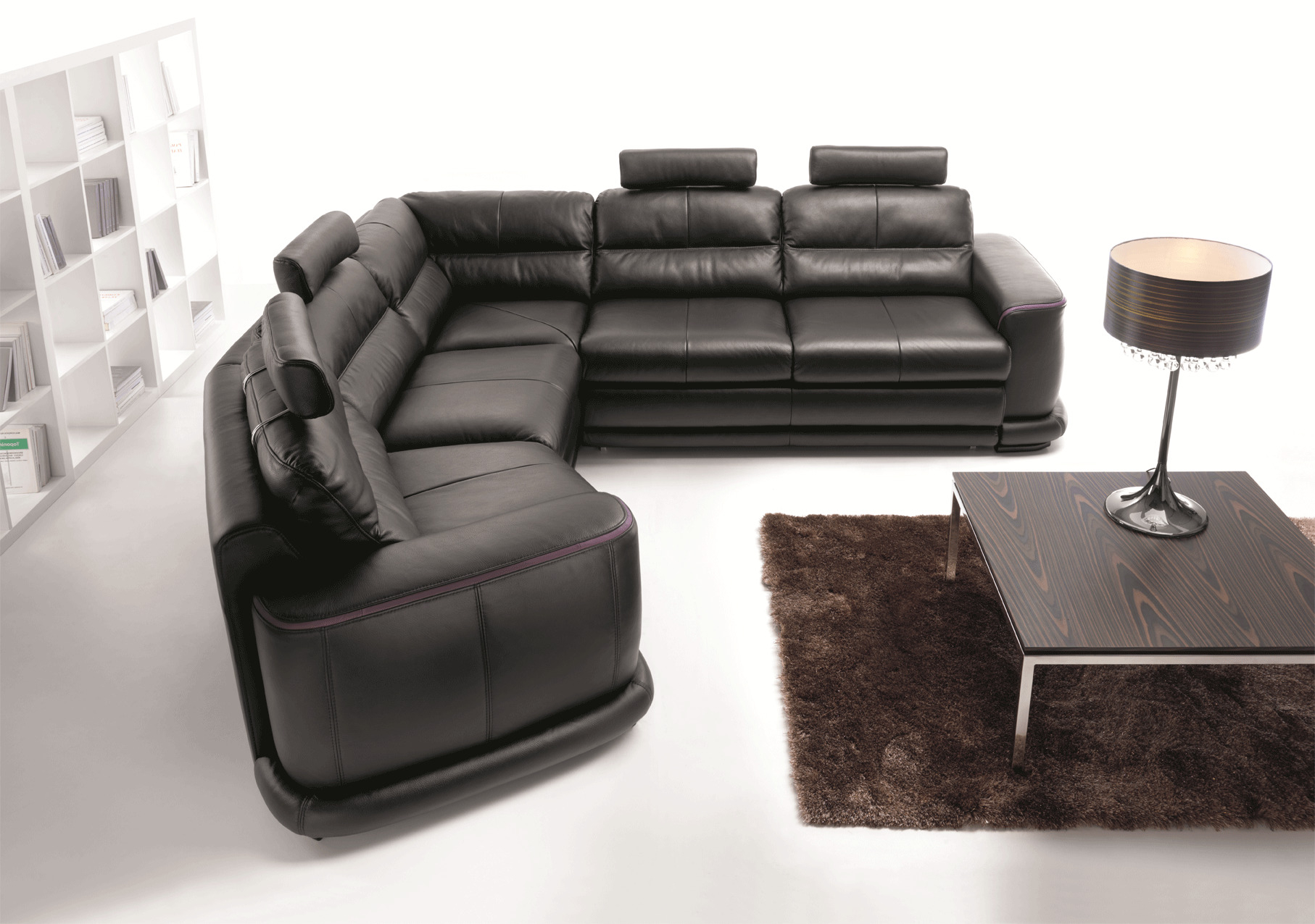 Contemporary Sectional Sleeper In Italian Leather San Antonio Texas Esf ... inside Designing Your Dream Living Room with an L-Shaped Italian Leather Sectional