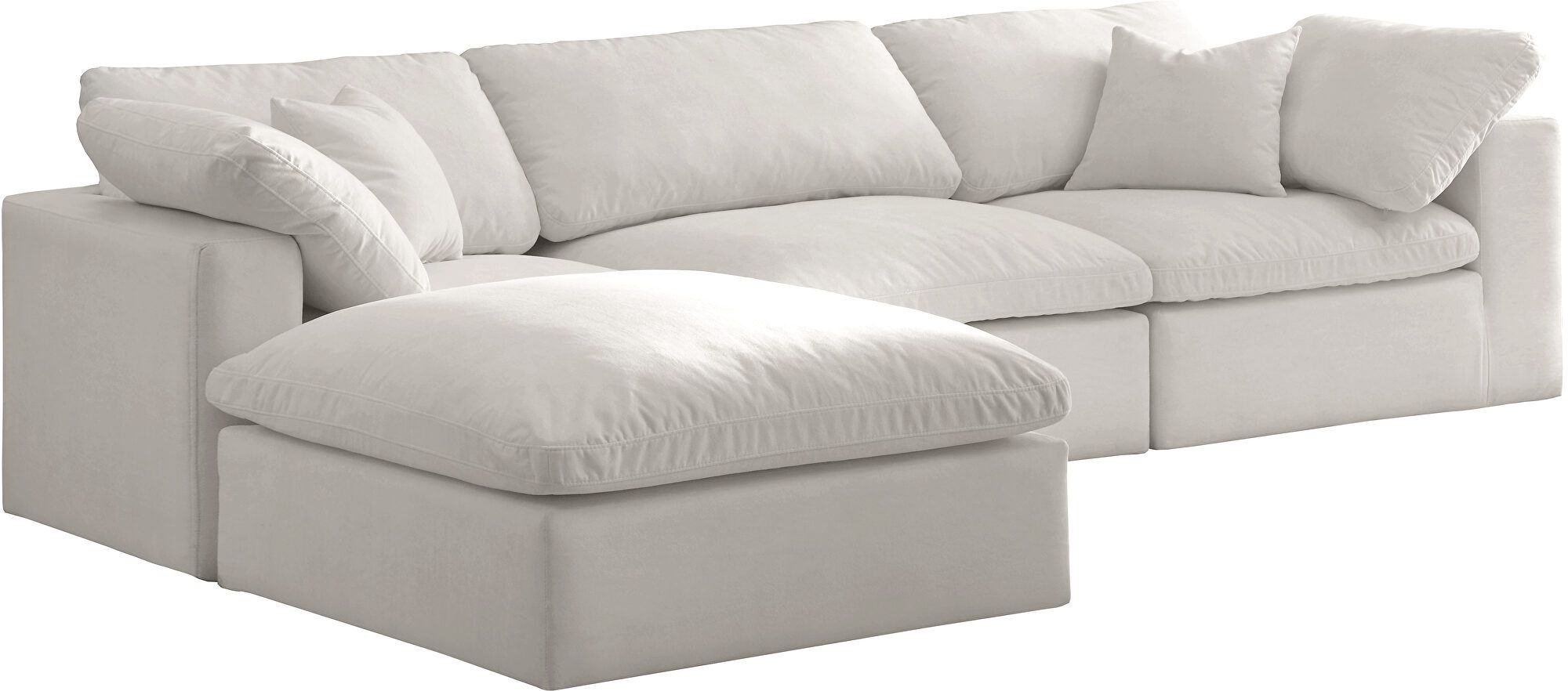 Cozy 4A Cream Sectional Sofa 634Cream-Sec4A Meridian Furniture Modular Sectionals | Sectional ... within The Art of Styling a Cream Modular Sectional for Cozy Living