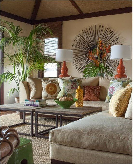 Creating A Tropical Paradise At Home | Tropical Living Room, Tropical Home Decor, Tropical ... throughout Cinematic Attraction Living Room Board With Shopping List