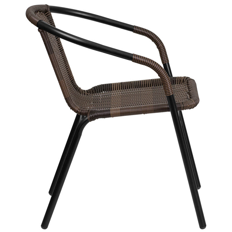 Dark Brown Rattan Patio Chair With Black Powder Coated Frame Finish for Your Guide to Dark Brown Rattan Patio Chairs Packed for Perfection
