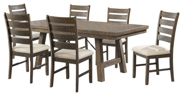 Dex 7-Piece Dining Set, Table, 6 Ladder Side Chairs - Transitional ... inside A Deep Dive into the Dex 7-Piece Dining Set and Its Versatility