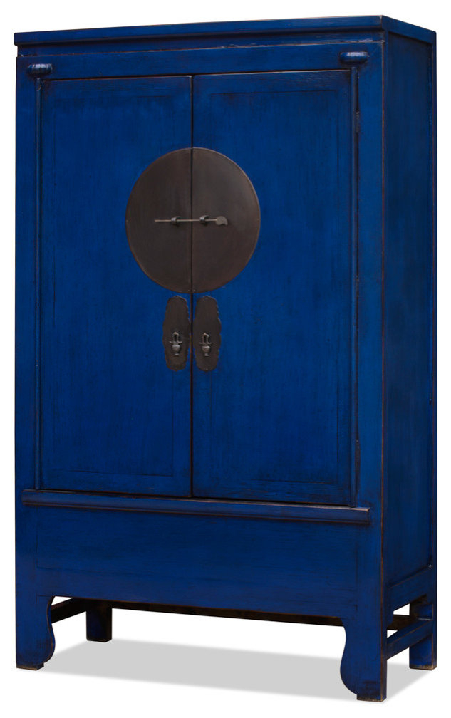 Distressed Elmwood Chinese Ming Wedding Armoire - Asian - Armoires And ... intended for Unveiling the Charm of Distressed Red Ming Wedding Armoires
