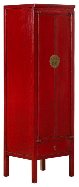 Distressed Red Elmwood Chinese Ming Armoire - Asian - Armoires And ... inside Distressed Elmwood Chinese Ming Wedding Armoire, Distressed Red