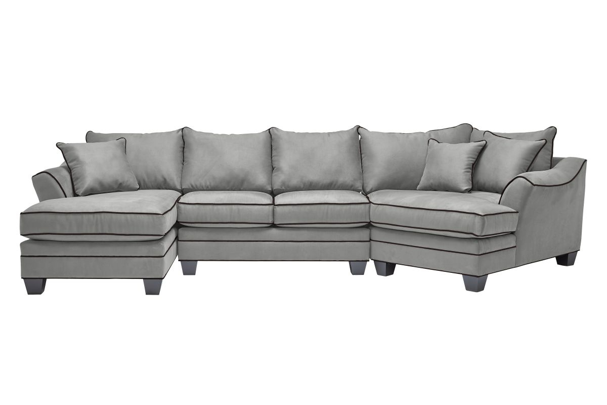 Dylan Grey 3-Piece Chaise Sectional With Right Arm Facing Cuddler in What to Expect from the Grey 3-Piece Chester Sectional