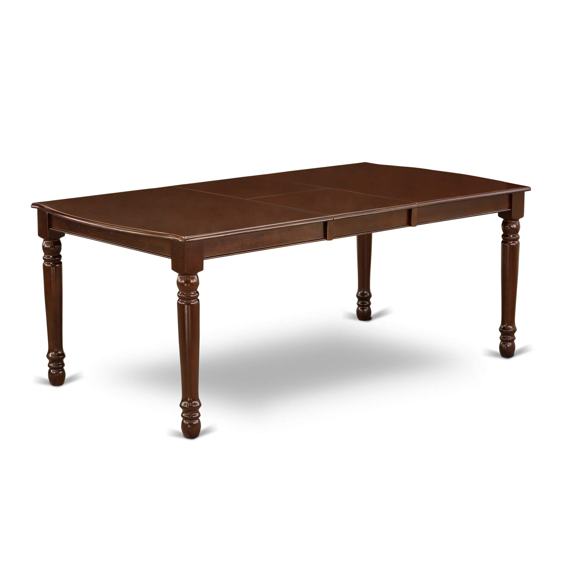 East West Furniture Dot-Mah-T Dover Dining Table - A Rectangle Wooden Table Top With Butterfly ... inside East West Furniture Dover 7-Piece Wood Dining Room Table Set In Mahogany